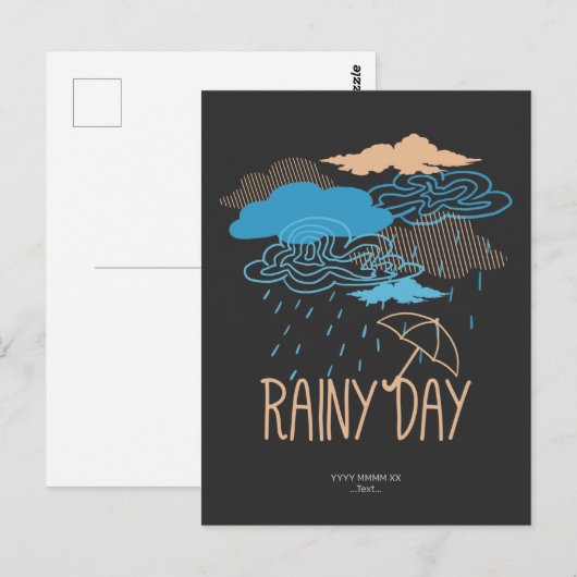 Rainy Day Postcard Postkarte (Vorne/Hinten)