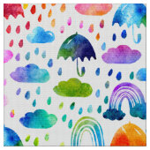 Rainy Day Rainbows Watercolor Regenschirm Stoff (Nahaufnahme)