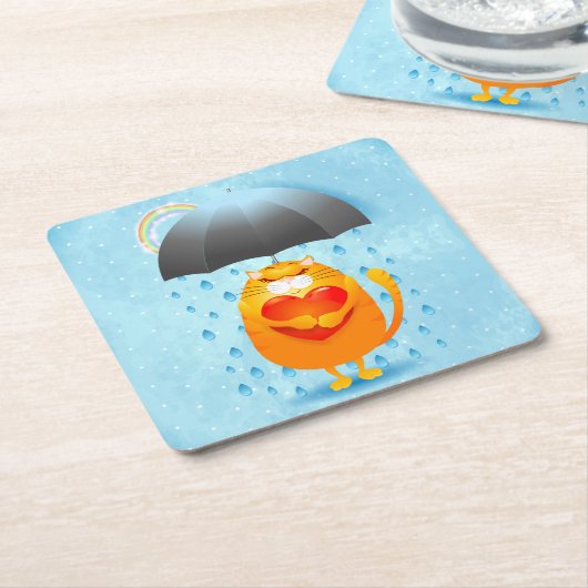 Rainy Day Rechteckiger Pappuntersetzer (angewinkelt)