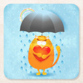 Rainy Day Rechteckiger Pappuntersetzer (Vorderseite)