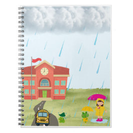 Rainy Day School Adventure with Frogs Notizblock