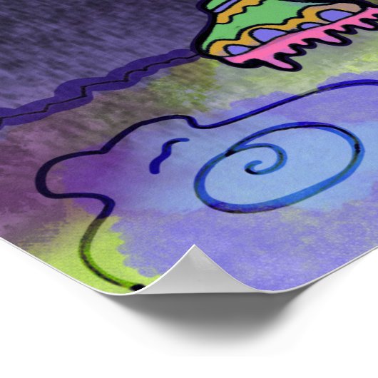 Rainy Day Sneakers Monster Poster (Ecke)