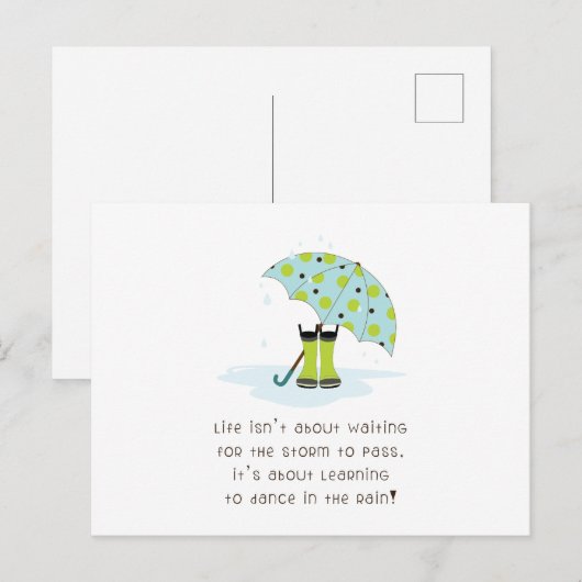 Rainy Day Sprichwort Postkarte (Vorne/Hinten)