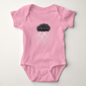 Rainy Day Thunder Cloud mit Babyname Pink Baby Strampler (Vorderseite)