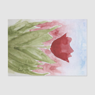 Rainy Day Tulips Wasserfarbe Seidenpapier