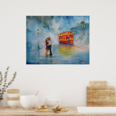 RAINY DAY UMBRELLA RED TRAM Kissenpaar Poster (Küche)