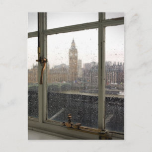 Rainy Day View on Big Ben - London Postcard Postkarte