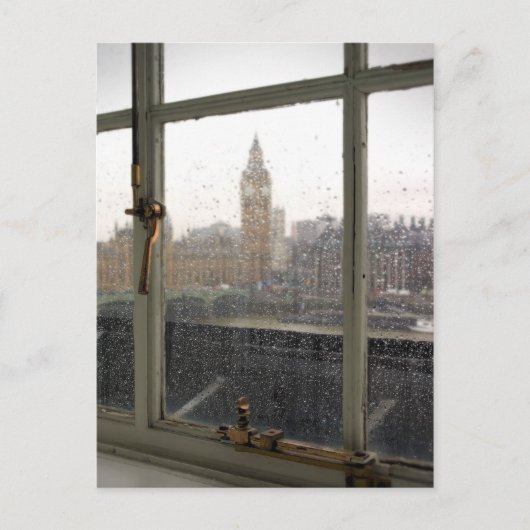 Rainy Day View on Big Ben - London Postcard Postkarte (Vorderseite)
