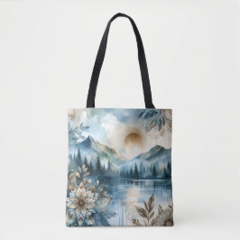 Rainy Day Watercolor Berg Rustikales Boho Tasche