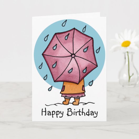 Rainy Days Birthday Personalisiert Karte (Kleine Pflanze)