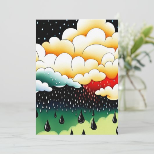 Rainy Days Feiertagskarte (Stehend Vorderseite)