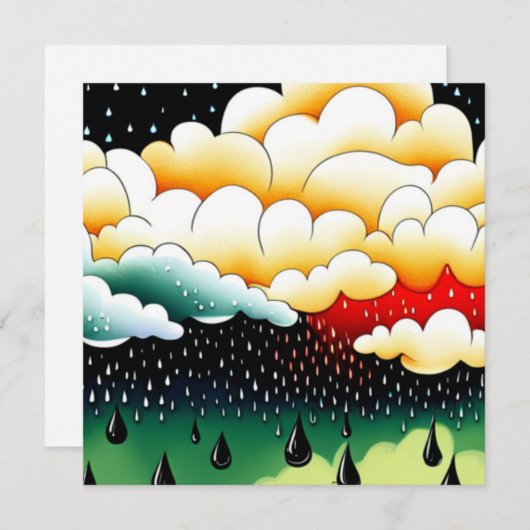 Rainy Days Feiertagskarte (Vorne/Hinten)