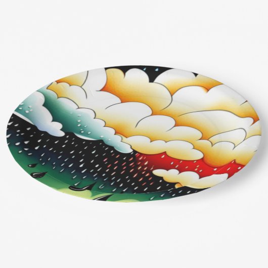 Rainy Days Pappteller (Schrägansicht)