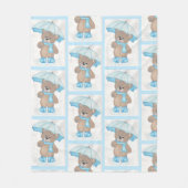 Rainy Daze Teddy Bear Fleecedecke (Vorderseite)