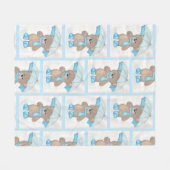 Rainy Daze Teddy Bear Fleecedecke (Vorderseite (Horizontal))