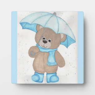 Rainy Daze Teddy Bear Fotoplatte