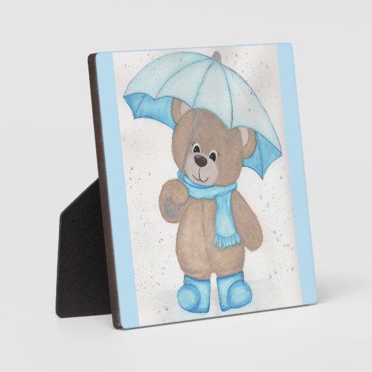 Rainy Daze Teddy Bear Fotoplatte (Vorderseite)