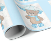Rainy Daze Teddy Bear Geschenkpapier (Rolleneckpunkt)
