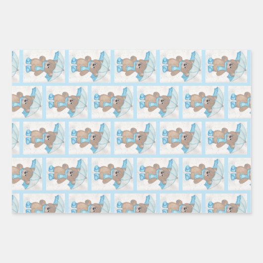 Rainy Daze Teddy Bear Geschenkpapier Set (Vorderseite 2)