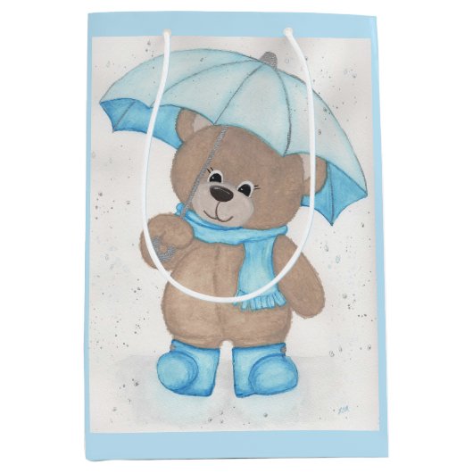 Rainy Daze Teddy Bear Mittlere Geschenktüte (Vorderseite)