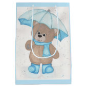 Rainy Daze Teddy Bear Mittlere Geschenktüte (Rückseite)