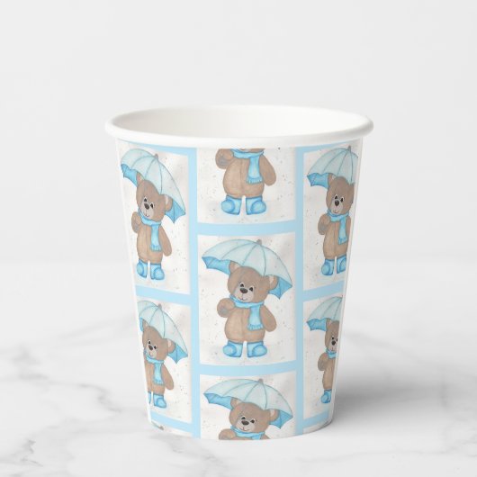 Rainy Daze Teddy Bear Pappbecher (Rückseite)