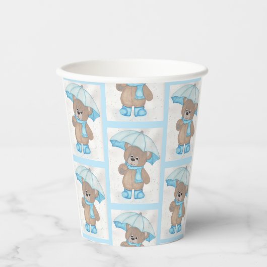 Rainy Daze Teddy Bear Pappbecher (Vorderseite)