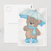 Rainy Daze Teddy Bear Postkarte (Vorne/Hinten)