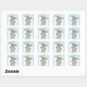 Rainy Daze Teddy Bear Quadratischer Aufkleber (Blatt)