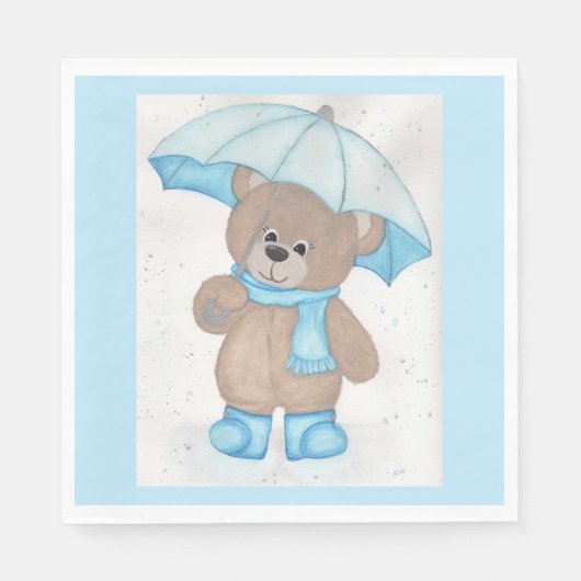 Rainy Daze Teddy Bear Serviette (Vorderseite)