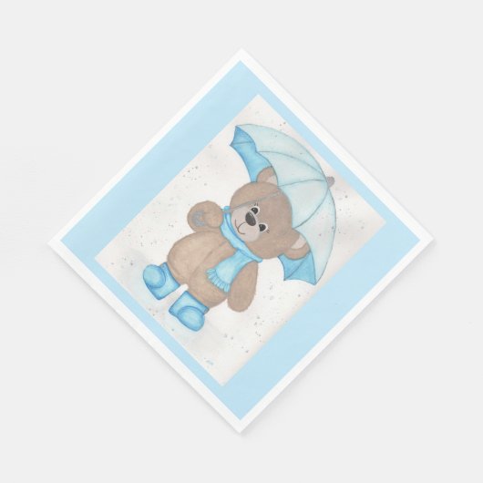 Rainy Daze Teddy Bear Serviette (Ecke)