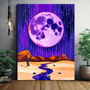 Rainy Desert Lila Wall Art Leinwanddruck