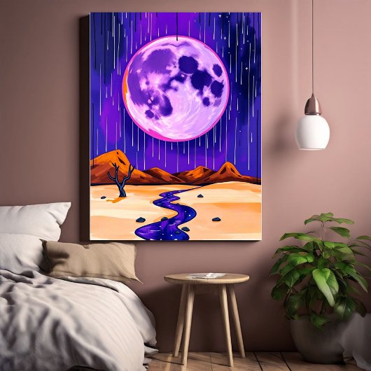 Rainy Desert Lila Wall Art Leinwanddruck