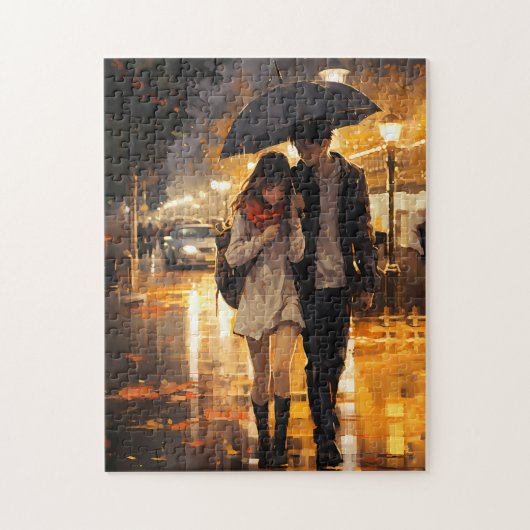 Rainy Fall Day Liebe Puzzle (Vertikal)