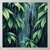 Rainy Forest - ruhige Illustration Art Poster (Vorne)