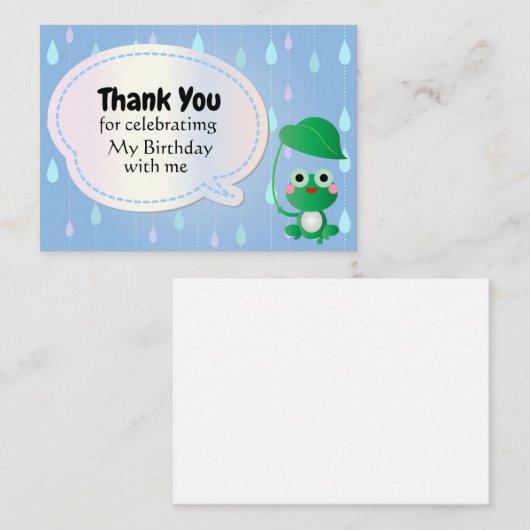 Rainy Frog Vielen Dank Karten (Vorne/Hinten)
