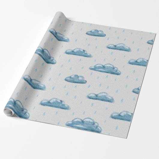 Rainy Gloomy Day Pattern Geschenkpapier (Ungerollt)