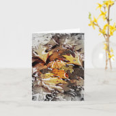 Rainy Herbstlaubs Fadeout Notecard Karte (Gelbe Blume)