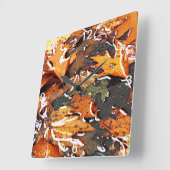 Rainy Herbstlaubs Quadratische Wanduhr (Winkel)