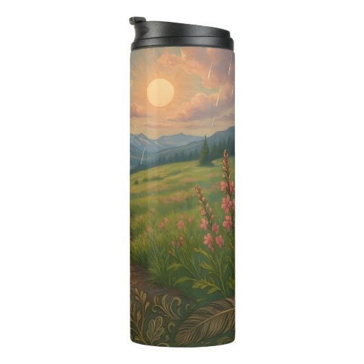 Rainy Mountain Morning Thermosbecher (Nach rechts gedreht)