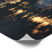 Rainy Night Anime Girl mit Regenschirm Poster (Ecke)