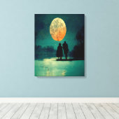 Rainy Night Couple im Wald Leinwanddruck (Insitu (Holzboden))