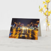 Rainy Night in NYC Grußkarte Karte (Gelbe Blume)