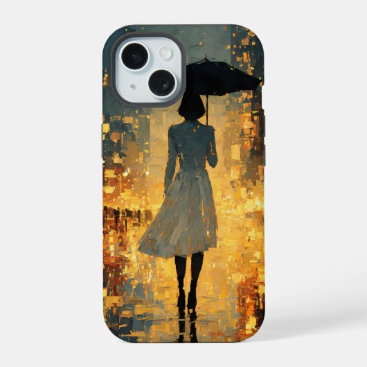 Rainy Night Phone Case iPhone 15 Hülle (Rückseite)
