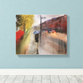 RAINY PARIS WATERCOLOR CANVAS DRINT LEINWANDDRUCK (Insitu (Holzboden))