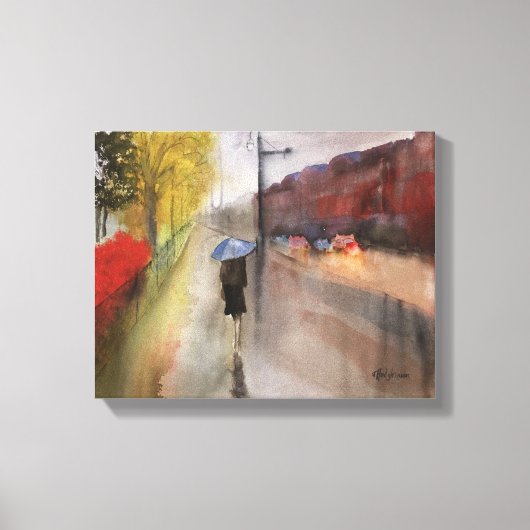 RAINY PARIS WATERCOLOR CANVAS DRINT LEINWANDDRUCK (Vorderseite)