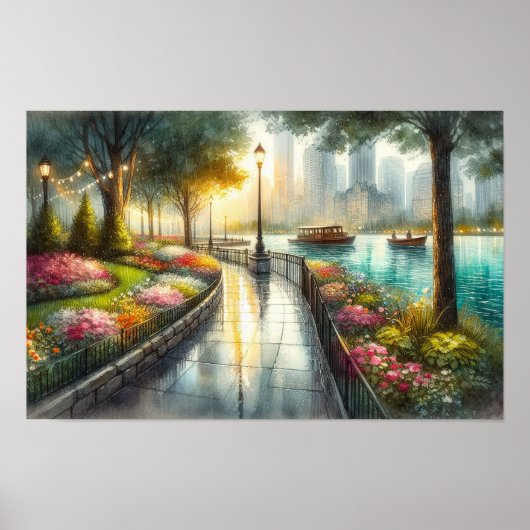 Rainy Park Scene Poster (Vorne)