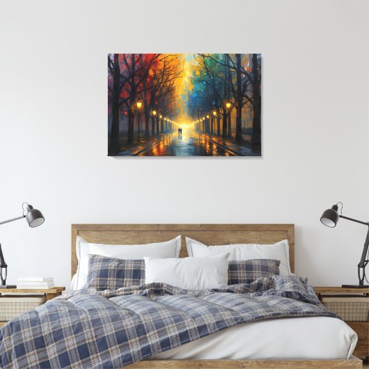 Rainy Park Walk Canvas Art | Home Wall Art Leinwanddruck (Insitu (Schlafzimmer))