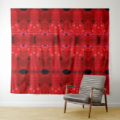 Rainy Red Dianthus Ikat 4 Wandteppich (Beispiel (Horizontal))