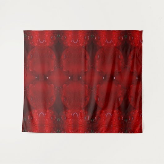 Rainy Red Dianthus Ikat 6 Wandteppich (Vorderseite (Horizontal))